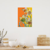 Daffodique Jaune Orange Poster du Jardin (Cuisine)
