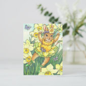 Daffodique Jonquil Ballerina Bunny Carte postale (Debout devant)