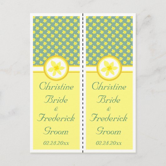 Daffodique Mariage, souvenir 2x carte postale sign (Devant)