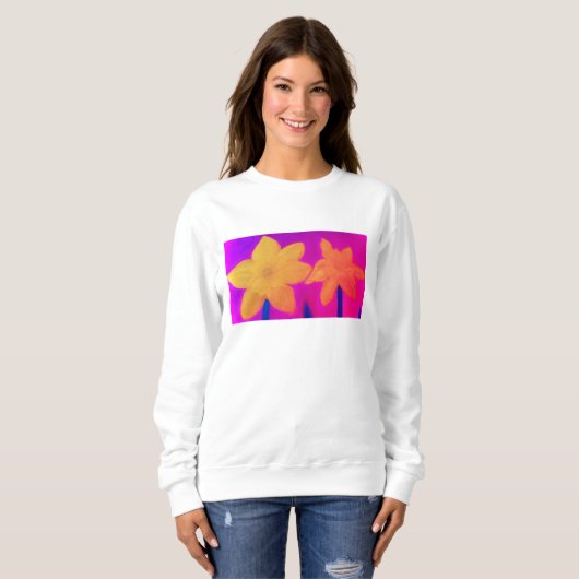 Daffodique Sweatshirt en fleur - Chalk Pastel fait (Devant entier)
