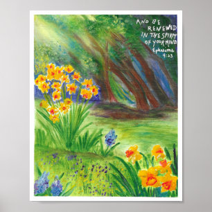 Daffodiques avec Écriture Poster chrétien