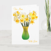 Daffodiques dans une carte de voeux Vase (Devant)
