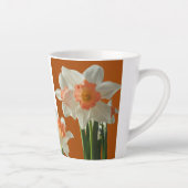 Daffodiques de charme rose Design Latte Mug (Droite)