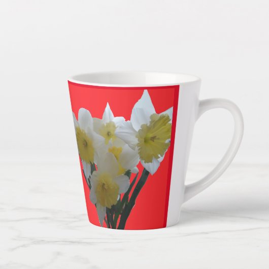 Daffodiques de glace Conception Latte Mug (Droite)