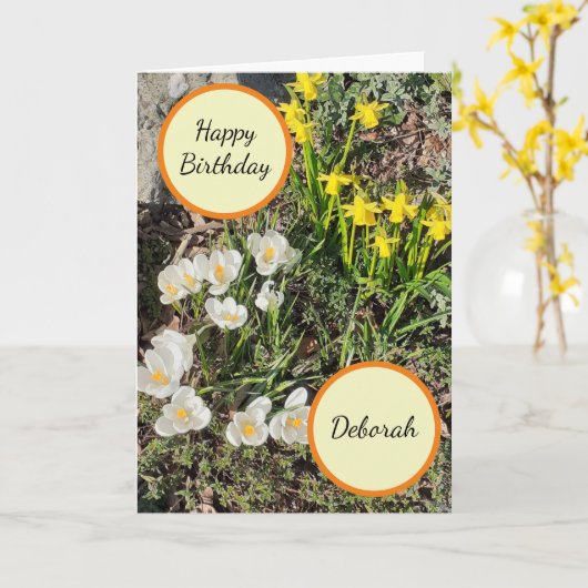 Daffodiques et carte d'anniversaire Crocus (Fleur jaune)