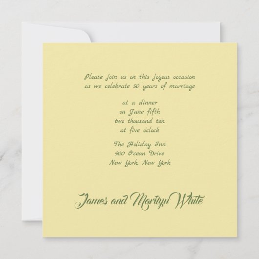 Daffodiques Faire-part de mariage doré (Dos)