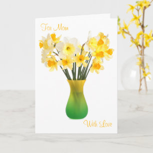 Daffodis in een Vase-Wenskaart Kaart