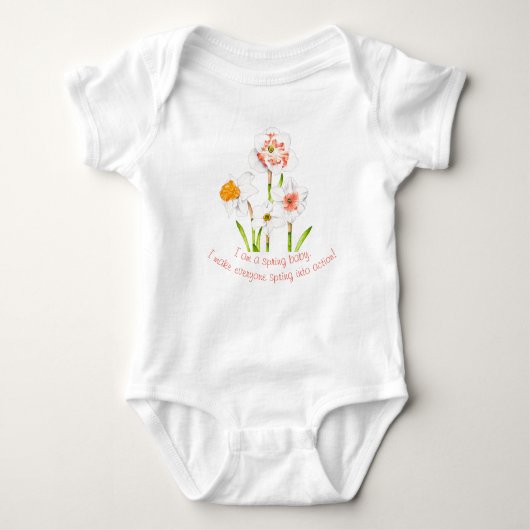 Daffodis op een Baby-badpak Romper (Voorkant)