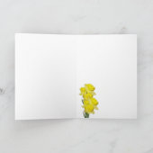 Daffodis op witte blanco dank je briefkaart (Binnen)