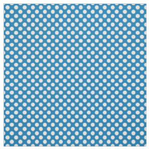 Daffy-down Dillies Jumbo Witte Polka Dots op Blauw Stof