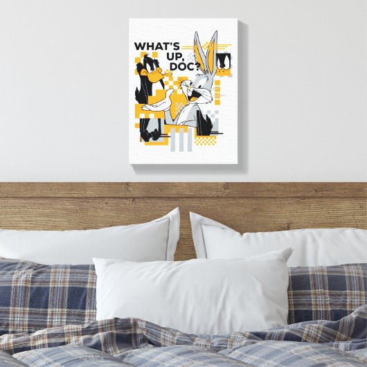 DAFFY DUCK™ & BUGS BUNNY™ Glitch Canvas Afdruk (Insitu (Slaapkamer))