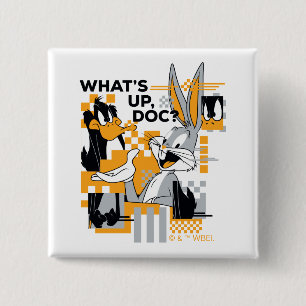 DAFFY DUCK™ & BUGS BUNNY™ Glitch Vierkante Button 5,1 Cm