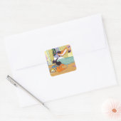 DAFFY DUCK™ grote glimlach Vierkante Sticker (Envelop)