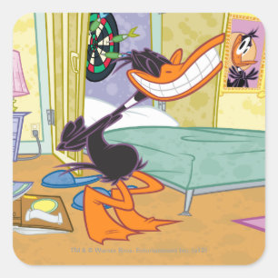 DAFFY DUCK™ grote glimlach Vierkante Sticker