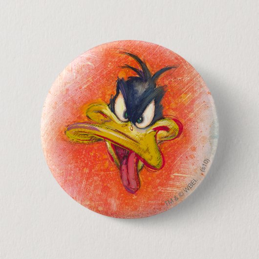 DAFFY DUCK™ in Oranje Ronde Button 5,7 Cm (Voorkant)