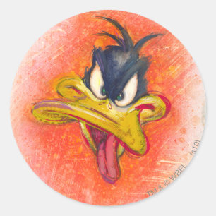 DAFFY DUCK™ in Oranje Ronde Sticker
