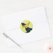 DAFFY DUCK™ met wapengewas Ronde Sticker (Envelop)