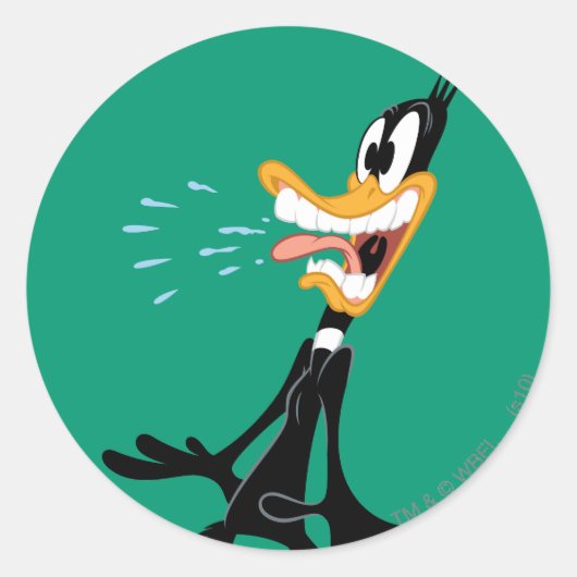 DAFFY DUCK™ Scared Ronde Sticker (Voorkant)