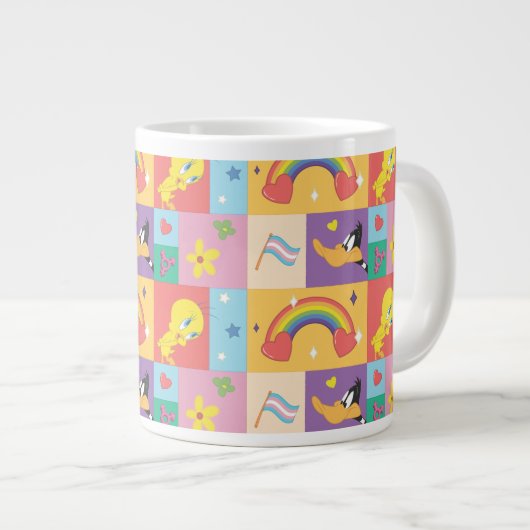 DAFFY DUCK™ & TWEETY™ - Pride Patroon Extra Grote Beker (Voorkant rechts)