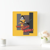 DAFFY DUCK™ "Who is in Charge here" Vierkante Klok (Huis)
