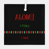 Dag 1 Umoja Prinple Kwanzaa Glas Ornament (Achterkant)