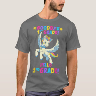 Dag 1e graad Hallo 2e graad Unicorn Terug naar T-shirt