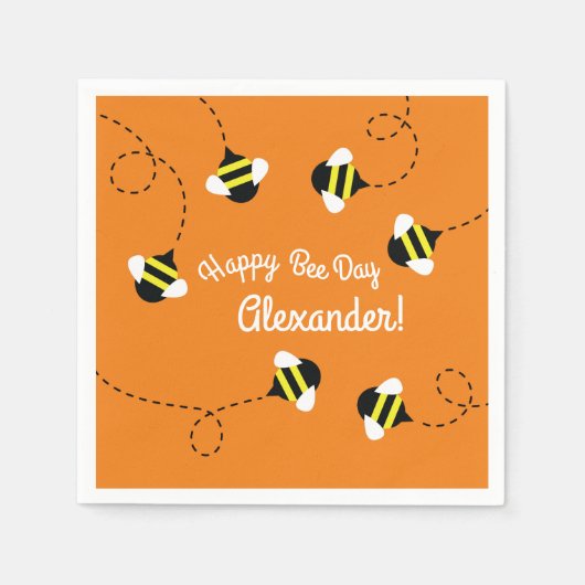 Dag 1e verjaardag van de bijenpartij Napkins Servet (Voorkant)