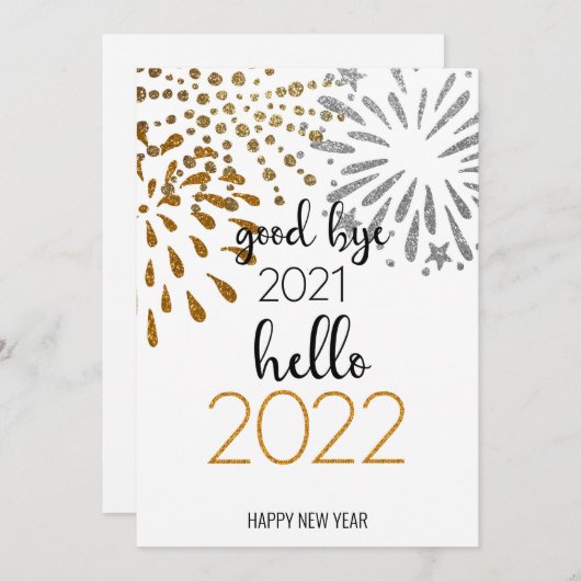 Dag 2021 Hallo 2022 | Festive Fireworks Feestdagenkaart (Voorkant / Achterkant)