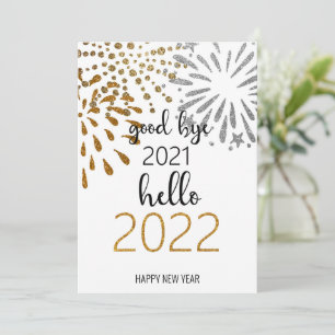 Dag 2021 Hallo 2022 Nieuw jaar vuurwerk Feestdagenkaart