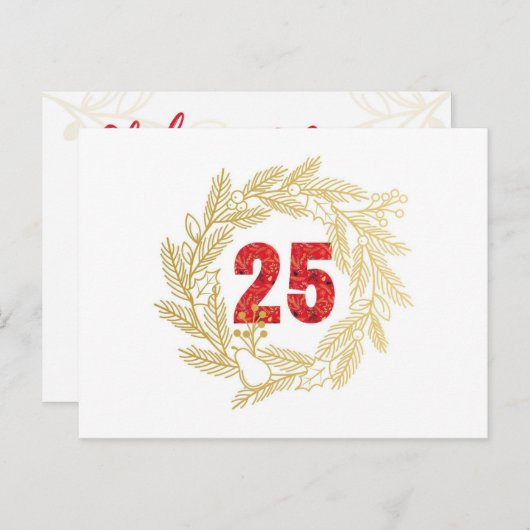 Dag 25 | Namen van Jesus Alpha en Omega Advent Briefkaart (Voorkant / Achterkant)