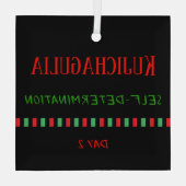 Dag 2 Kujichagulia Principle Kwanzaa Glas Ornament (Achterkant)