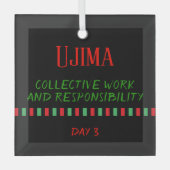 Dag 3 Ujima Principe Kwanzaa Glas Ornament (Voorkant)
