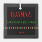 Dag 4 Ujamaa Beginsel Kwanzaa Glas Ornament (Voorkant)