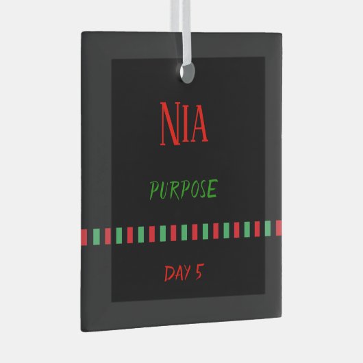 Dag 5 Nia Principle Kwanzaa Glas Ornament (Voorkant Rechts)