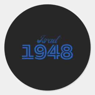 Dag 76 Israël - 1948 Am Israel Chai - Joods Ronde Sticker