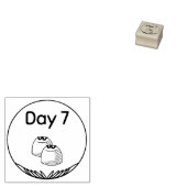 Dag 7 cacaodoos 	rubberstempel (Gestempeld)