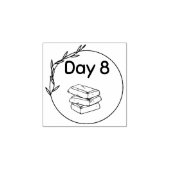 Dag 8, cacaodoos 	rubberstempel (Afrduk)