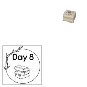 Dag 8, cacaodoos 	rubberstempel (Gestempeld)