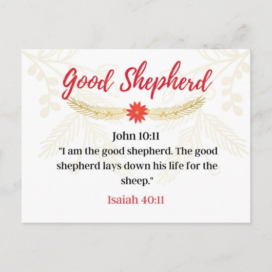 Dag 8. Namen van Jezus | Good Shepherd | Advent Briefkaart (Achterkant)