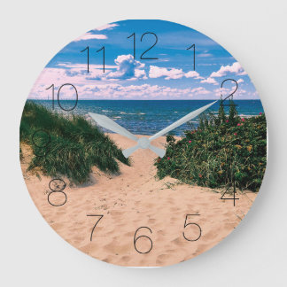 Dag Aan Het Strand Retro Uitzicht Grote Klok