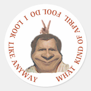 Dag april ronde sticker