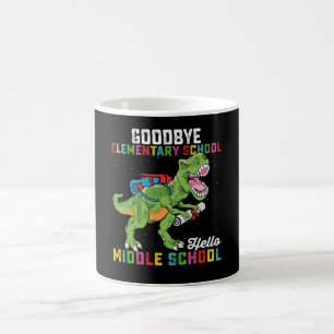 Dag basisschool, hallo middelbare school T Rex Koffiemok