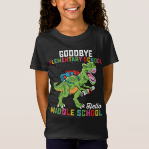 Dag basisschool, hallo middelbare school T Rex T-shirt