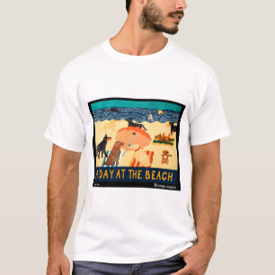 Dag bij de Beach - Stephen Huneck T-shirt