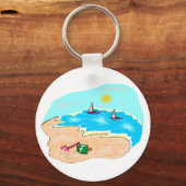 Dag bij het strand sleutelhanger (Voorkant)