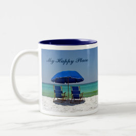 Dag bij het strand tweekleurige koffiemok