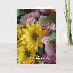 Dag- bloemen voor administratief personeel bedankkaart