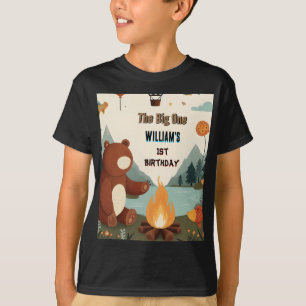 Dag Bruin Fun Fish Boy Schattige Baby Beer 1e Verj T-shirt