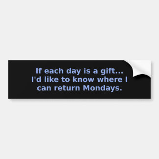Dag Cadeauretour maandag Bumpersticker