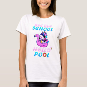 Dag Dag school Hallo Pool Flamingo Vorig jaar Sch T-shirt